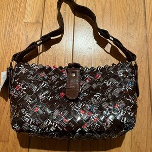 RARE ‼️ NWT MnM’s WOVEN BAG - HANDMADE WITH LEATHER STRAP.